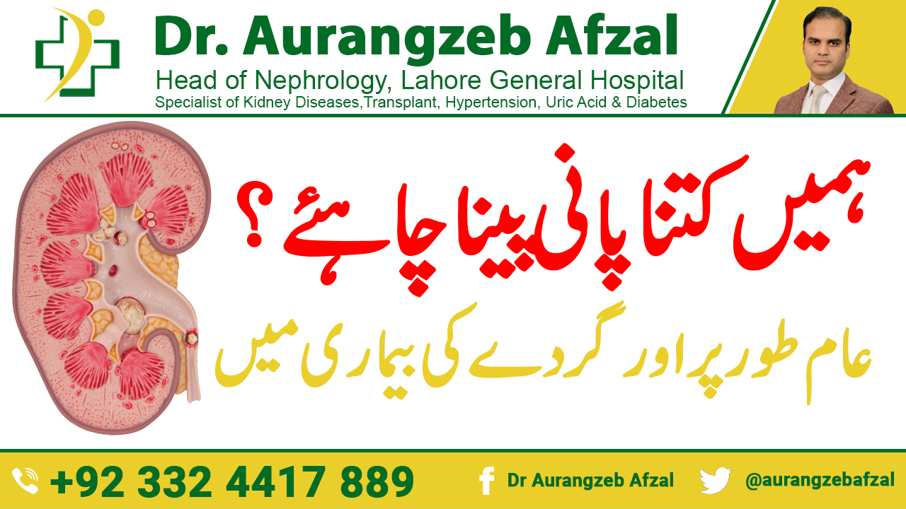 How much water should we drink - Normally and in Kidney Disease in Urdu/Hindi